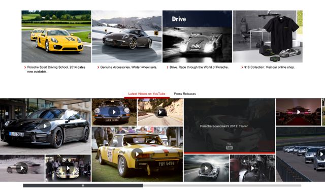 Porsche New Website Design Videos